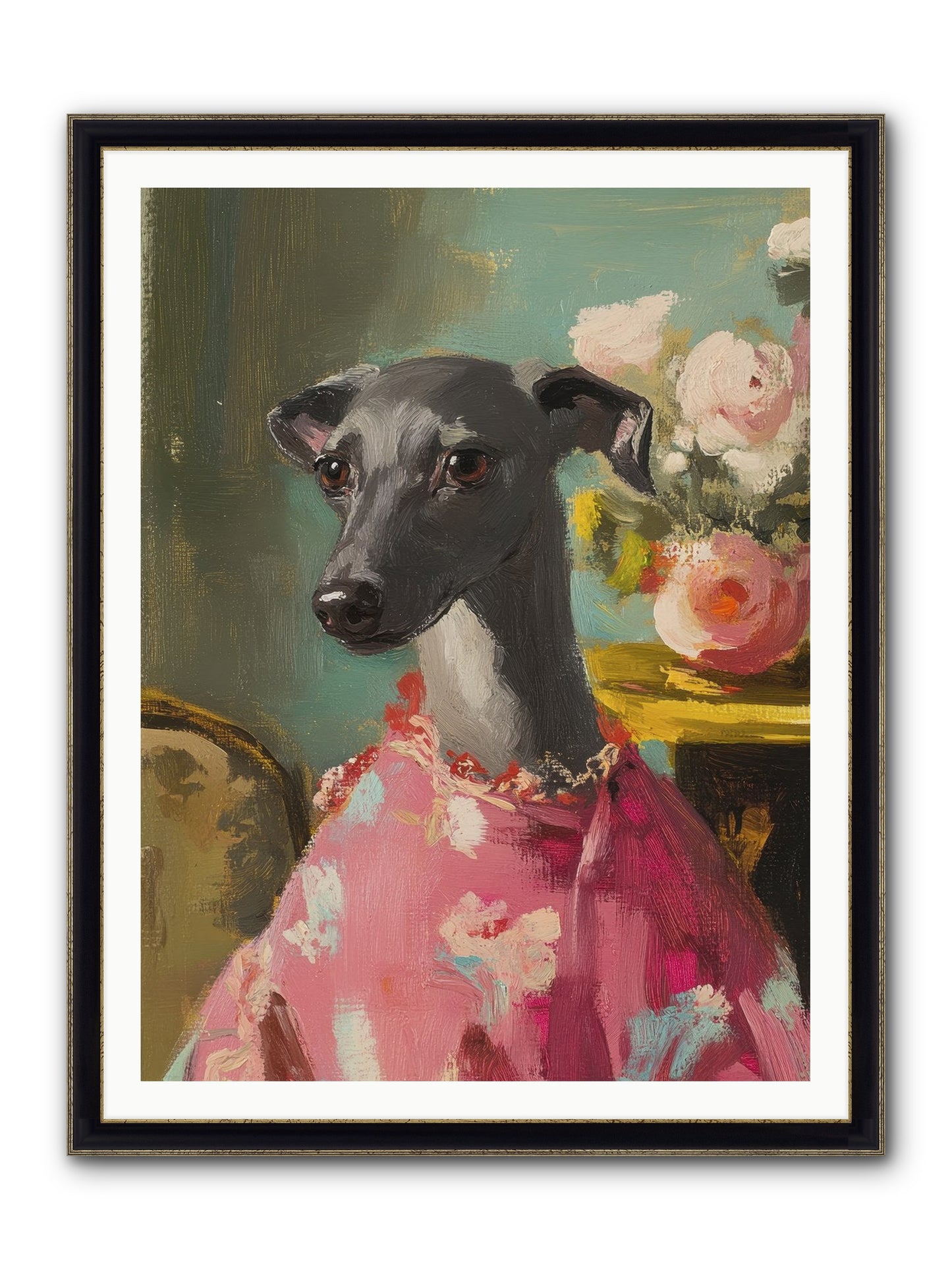 Poppy Wells Framed Print - Black & Gold 36x48