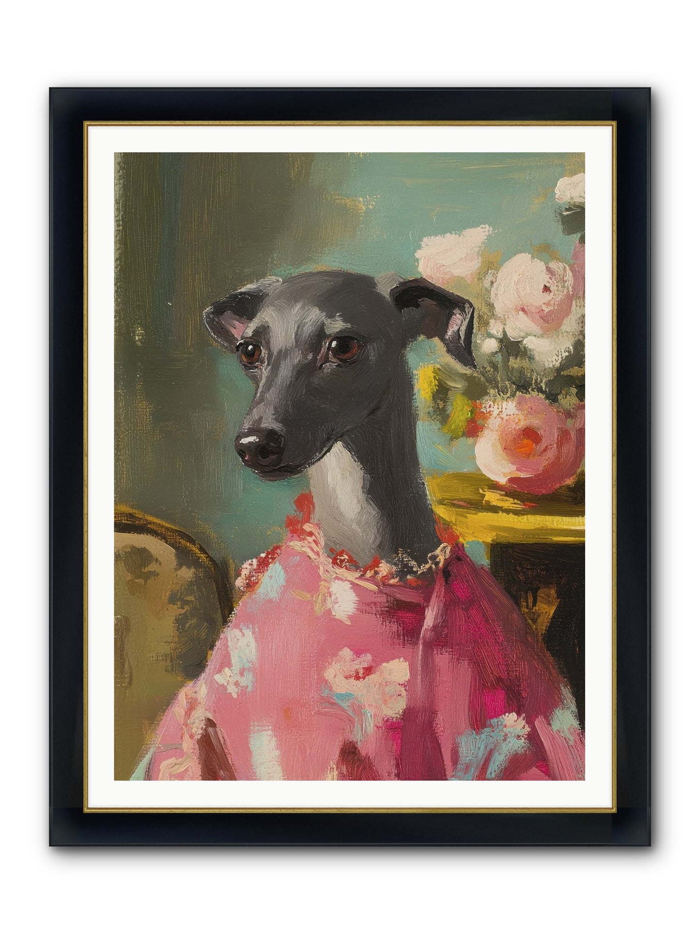 Poppy Wells Framed Print - Wide Black w/Gold 36x48