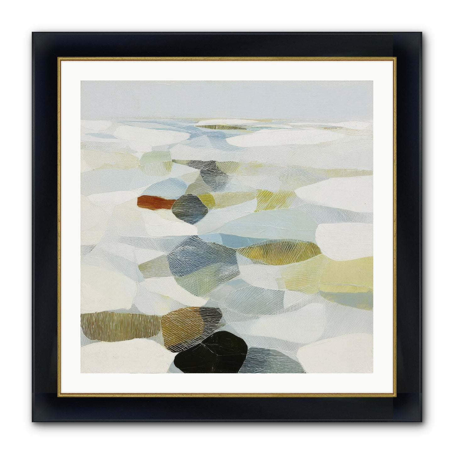 Porcelain Outlaw Framed Print - Wide Black w/Gold 30x30