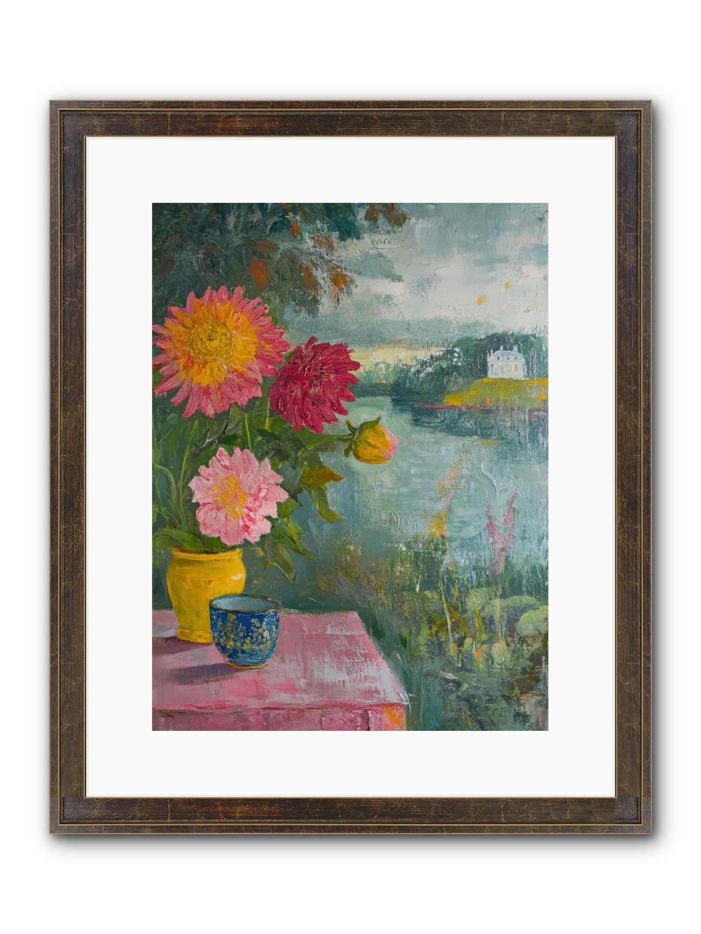 Portico Romance Framed Print - Slimwoods Black/Gold 12x16