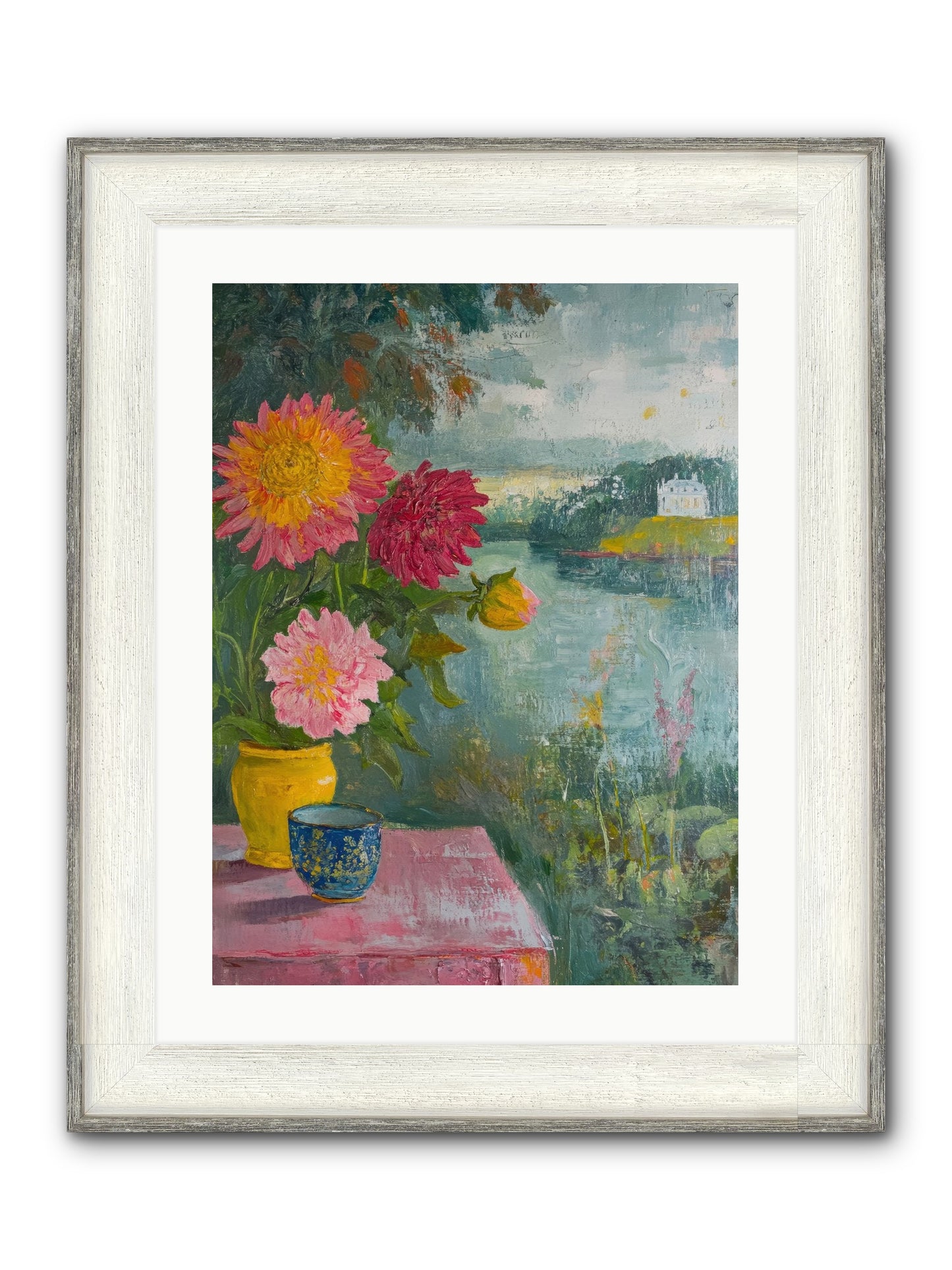Portico Romance Framed Print - Driftwood White 18x24