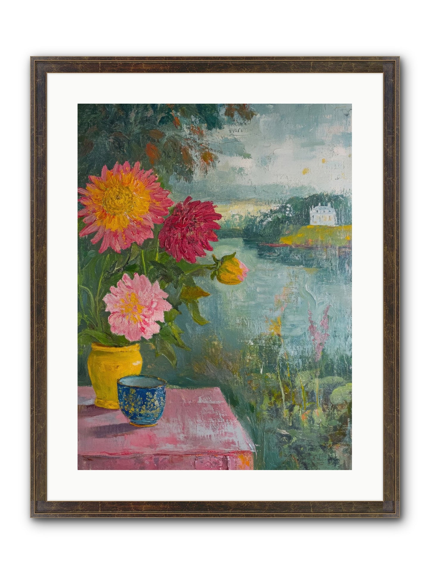 Portico Romance Framed Print - Slimwoods Black/Gold 18x24