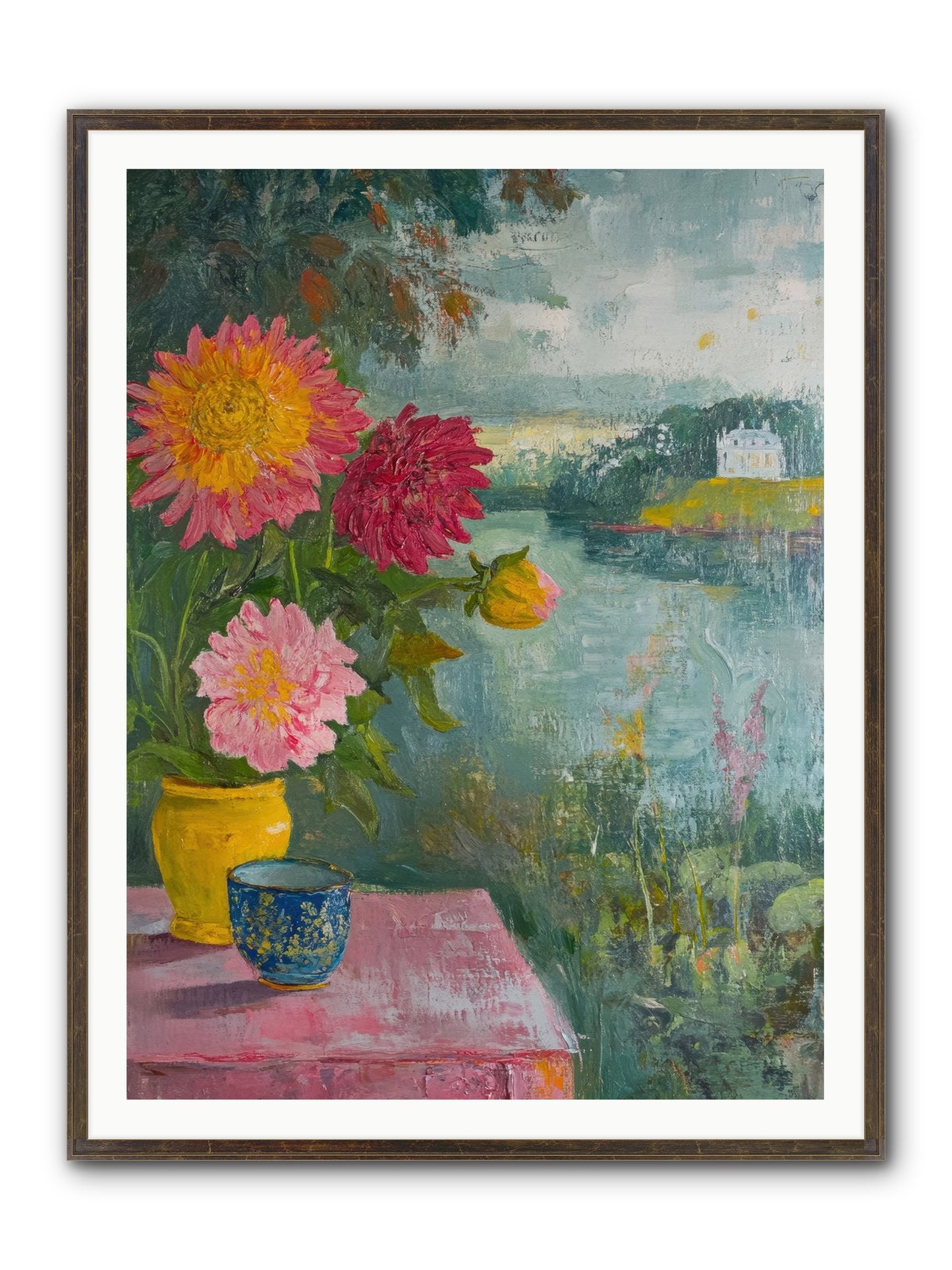Portico Romance Framed Print - Slimwoods Black/Gold 36x48