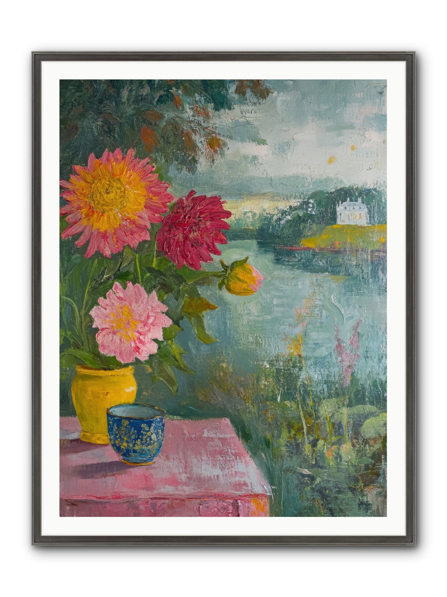 Portico Romance Framed Print - Slimwoods Black/Silver 36x48