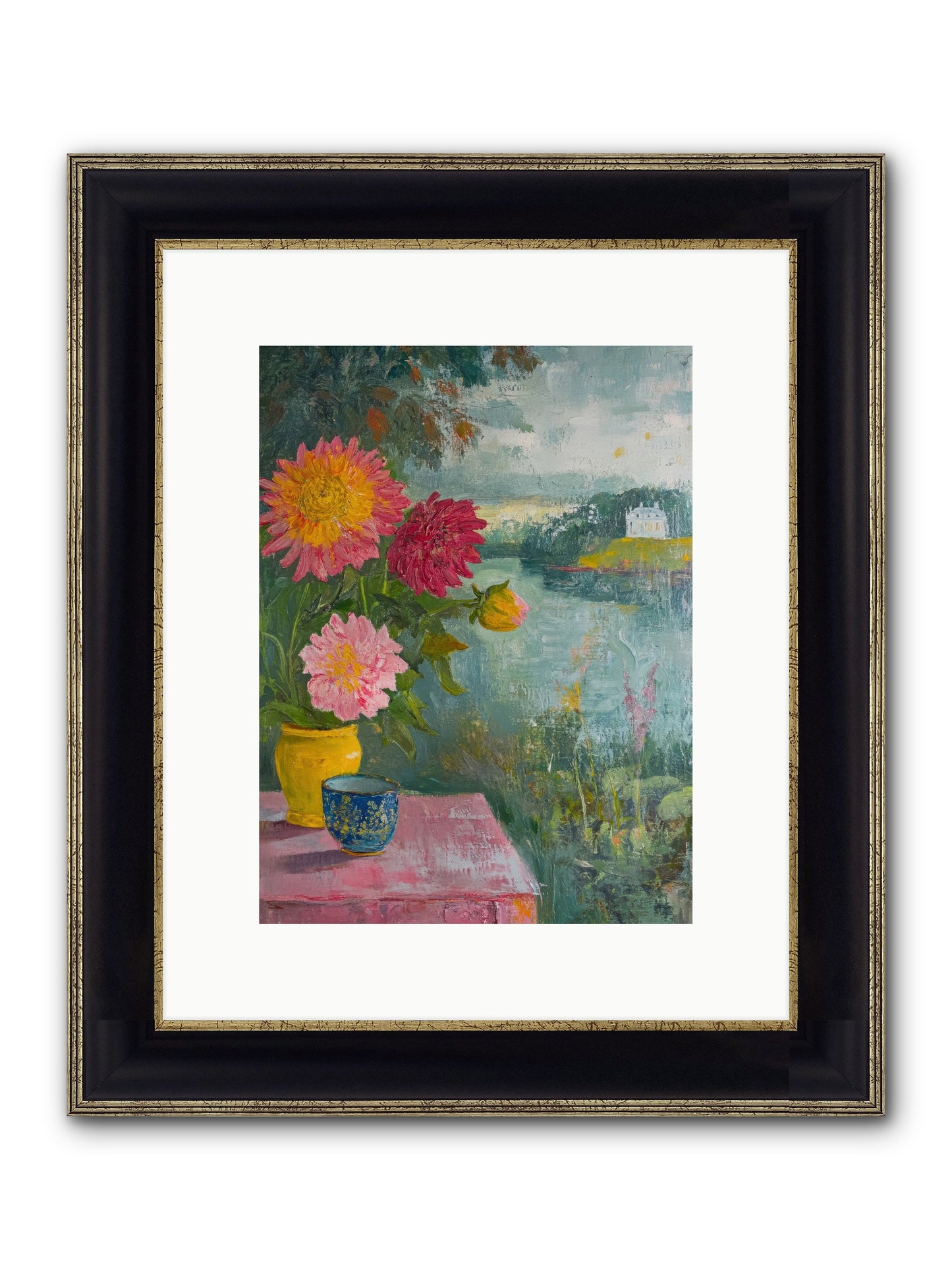 Portico Romance Framed Print - Black & Gold 9x12
