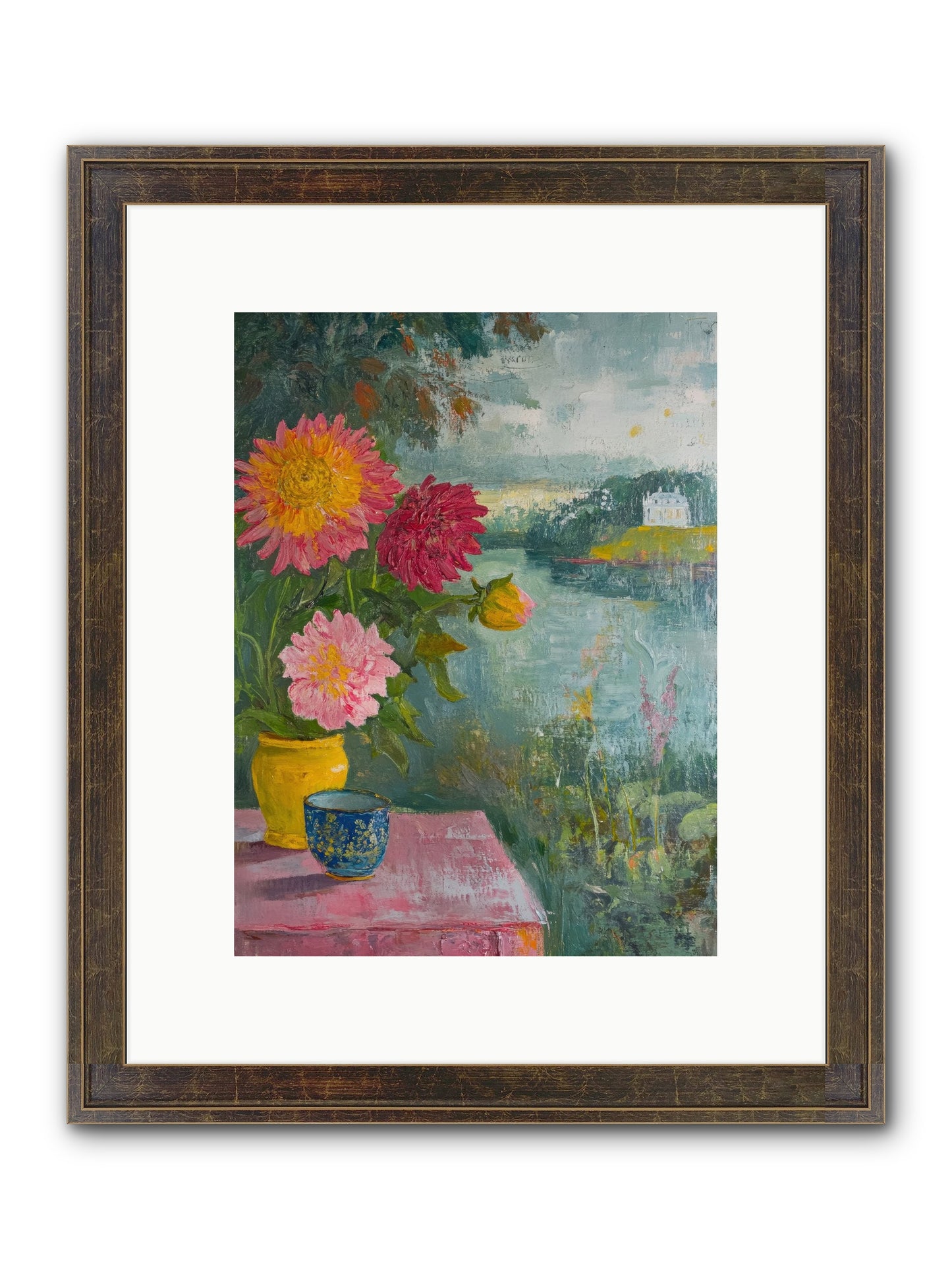 Portico Romance Framed Print - Slimwoods Black/Gold 9x12