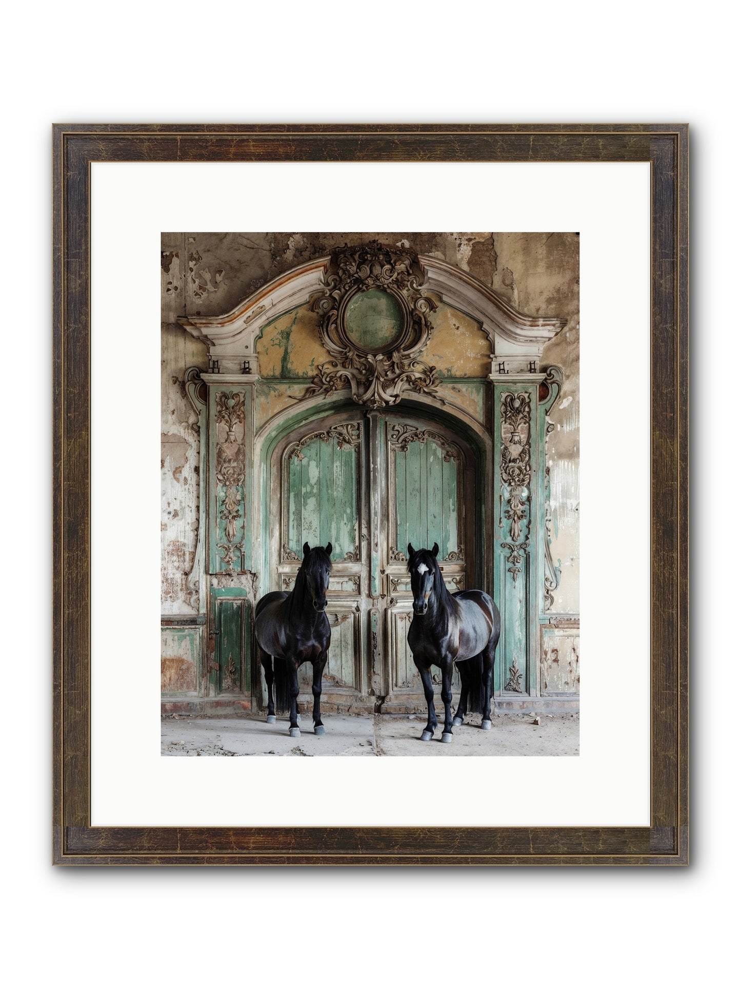 Portico To Midnight Equestria Framed Print - Slimwoods Black/Gold 12x15