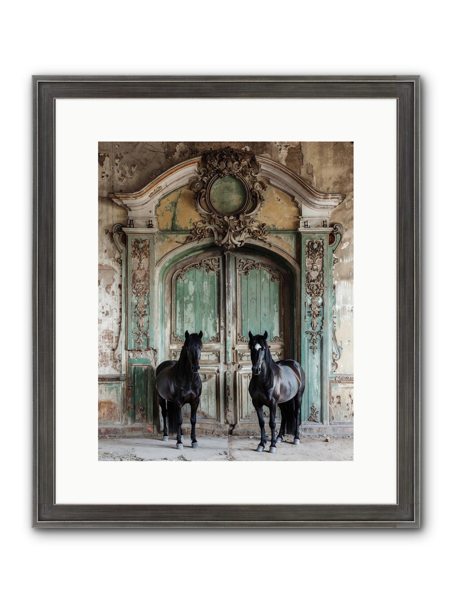 Portico To Midnight Equestria Framed Print - Slimwoods Black/Silver 12x15