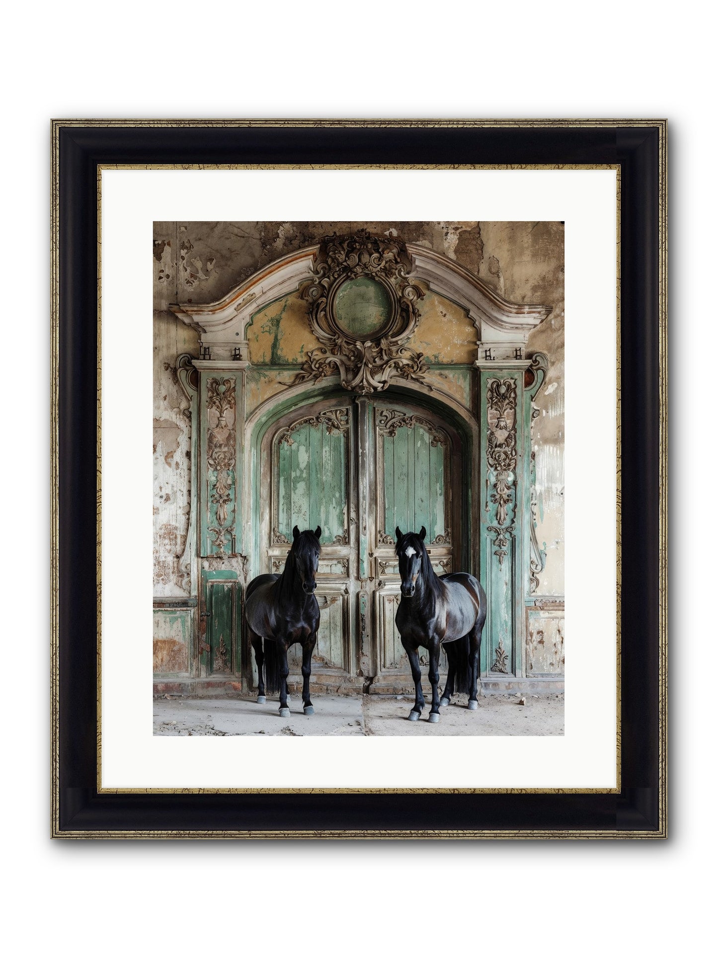 Portico To Midnight Equestria Framed Print - Black & Gold 16x20