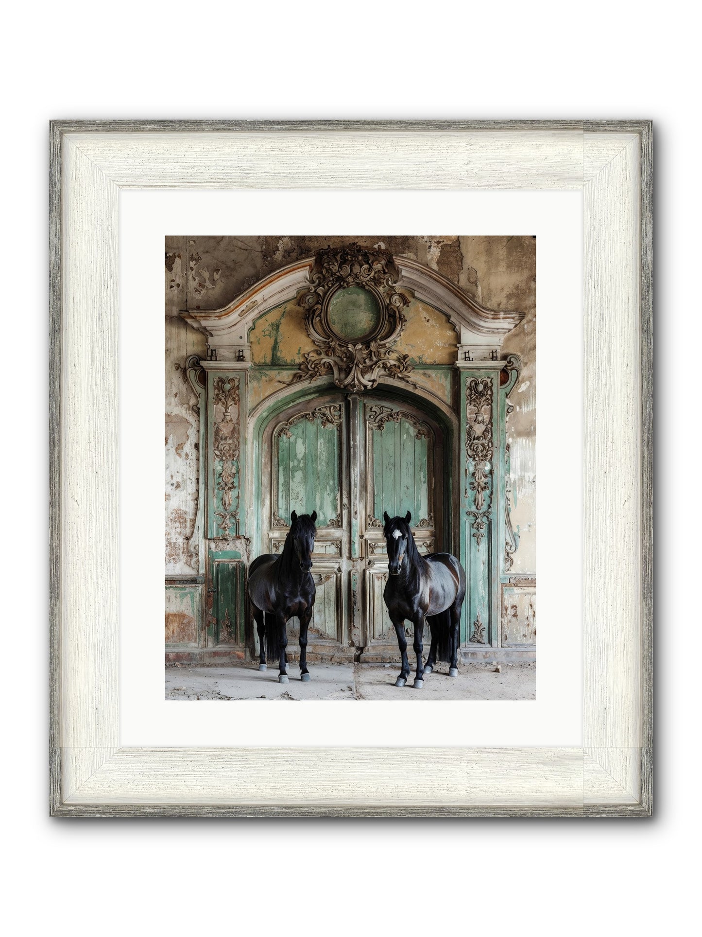 Portico To Midnight Equestria Framed Print - Driftwood White 16x20