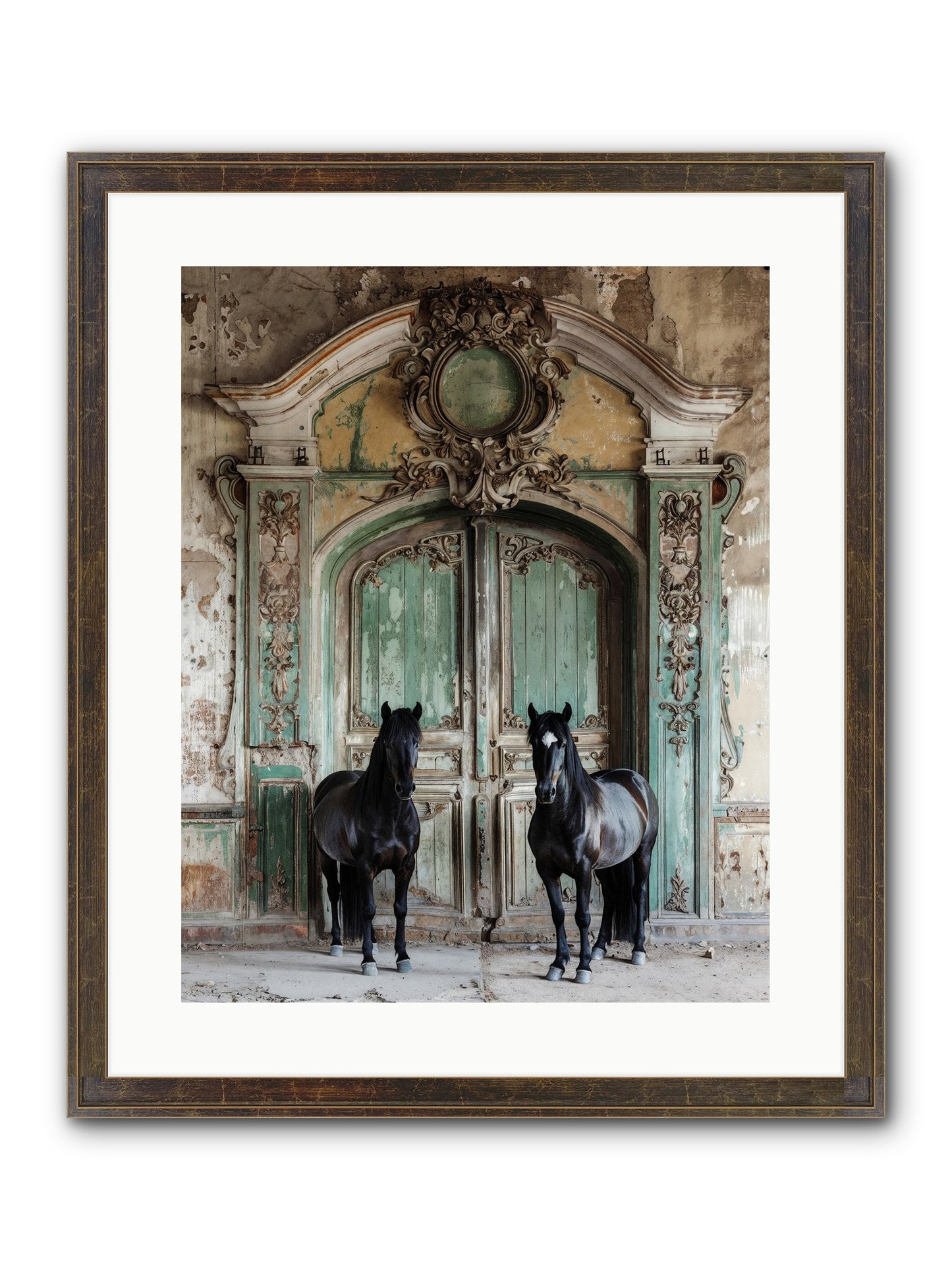 Portico To Midnight Equestria Framed Print - Slimwoods Black/Gold 16x20