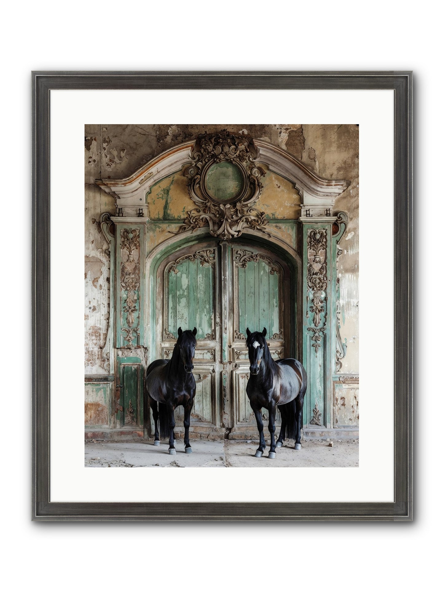 Portico To Midnight Equestria Framed Print - Slimwoods Black/Silver 16x20