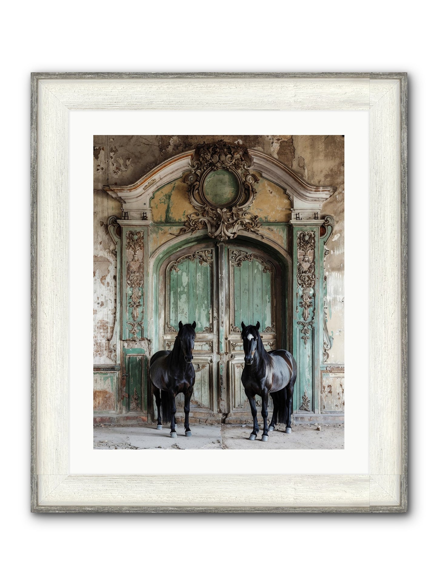 Portico To Midnight Equestria Framed Print - Driftwood White 20x25
