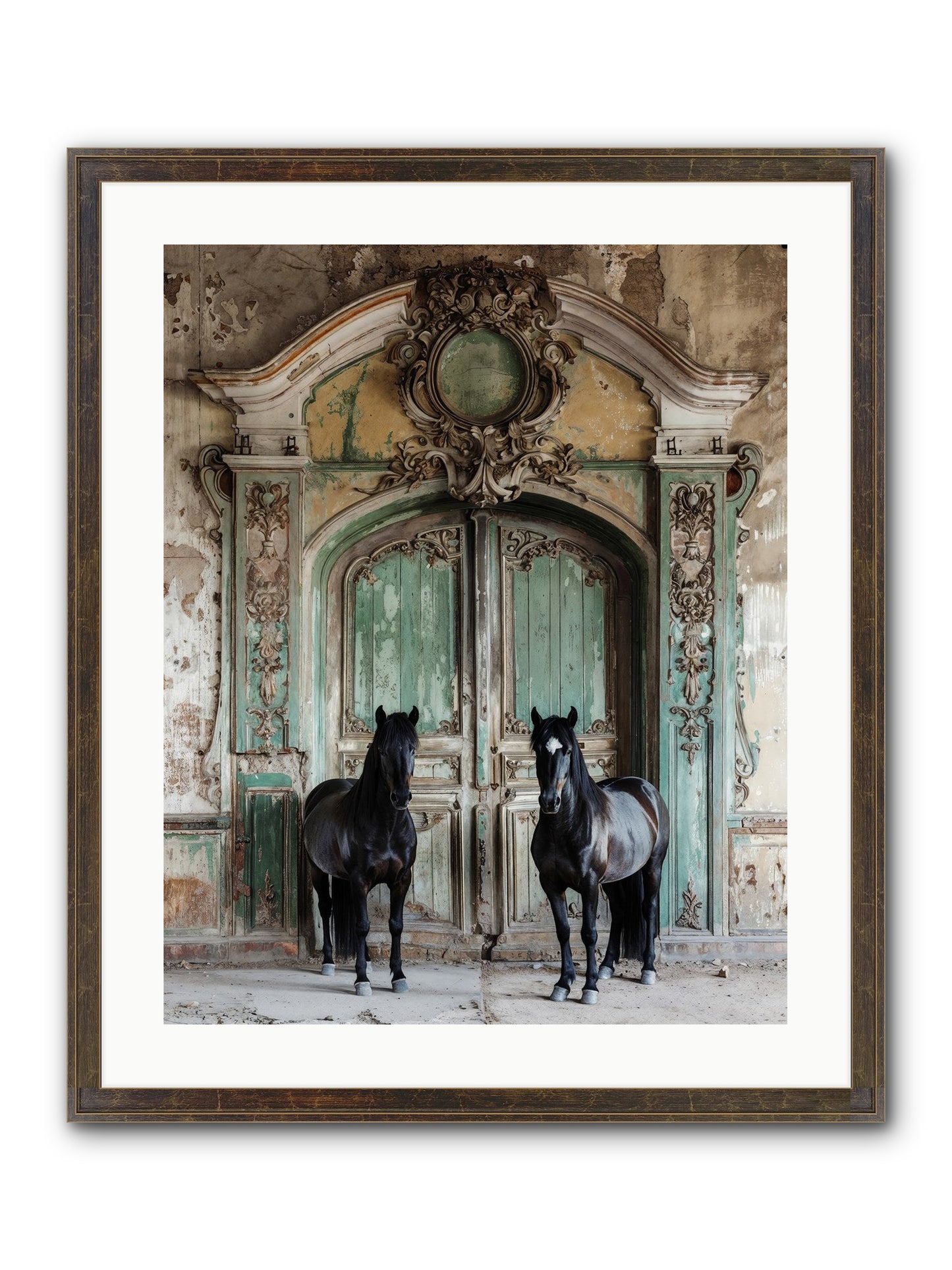 Portico To Midnight Equestria Framed Print - Slimwoods Black/Gold 20x25