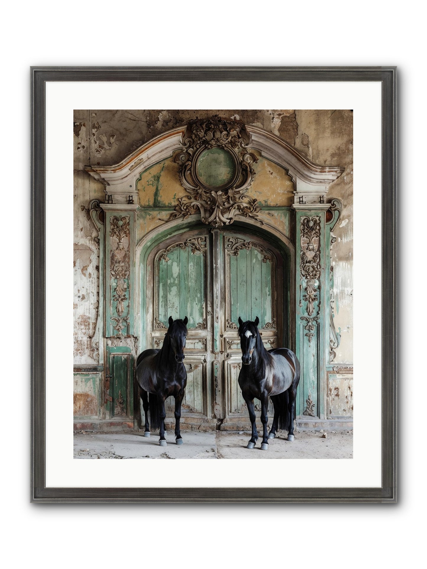 Portico To Midnight Equestria Framed Print - Slimwoods Black/Silver 20x25