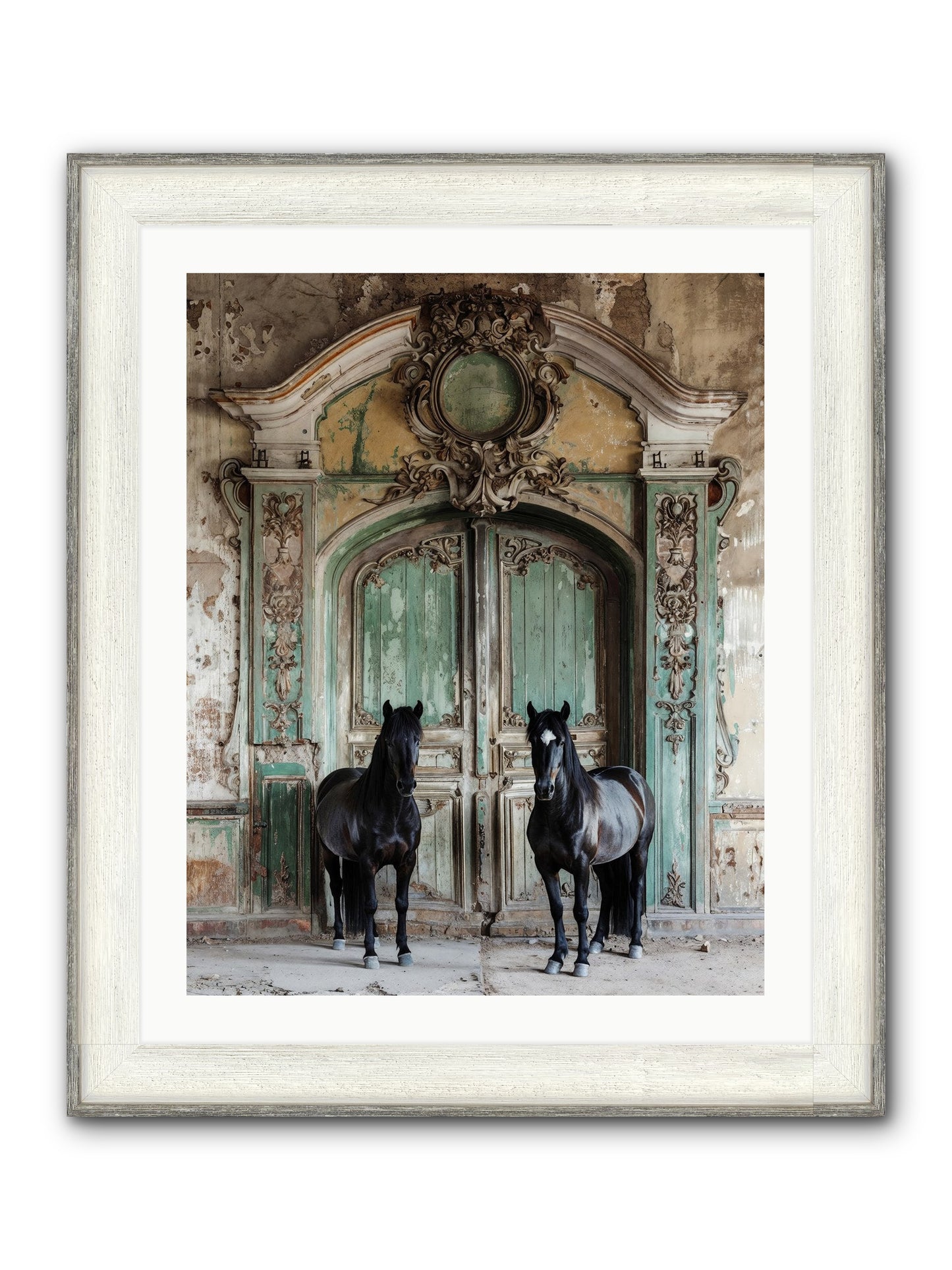 Portico To Midnight Equestria Framed Print - Driftwood White 24x30