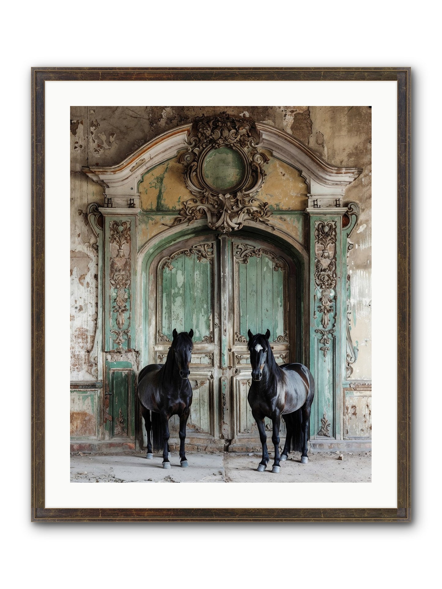 Portico To Midnight Equestria Framed Print - Slimwoods Black/Gold 24x30
