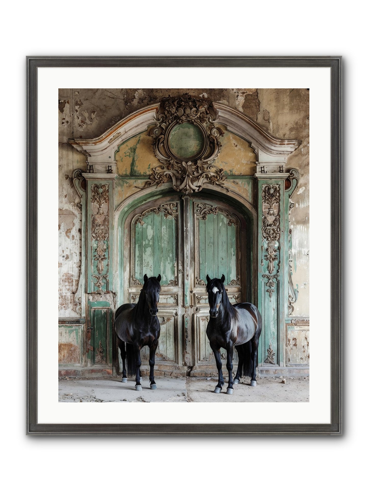Portico To Midnight Equestria Framed Print - Slimwoods Black/Silver 24x30