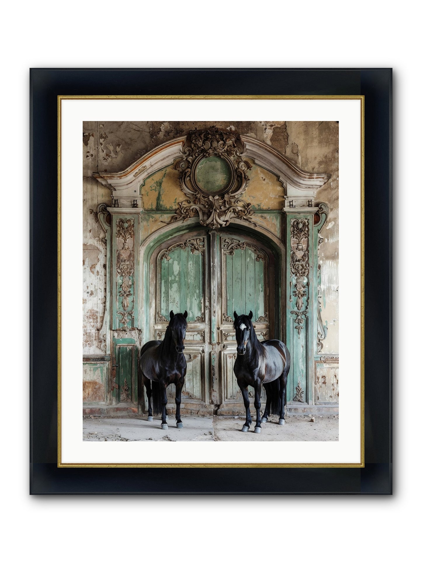 Portico To Midnight Equestria Framed Print - Wide Black w/Gold 24x30