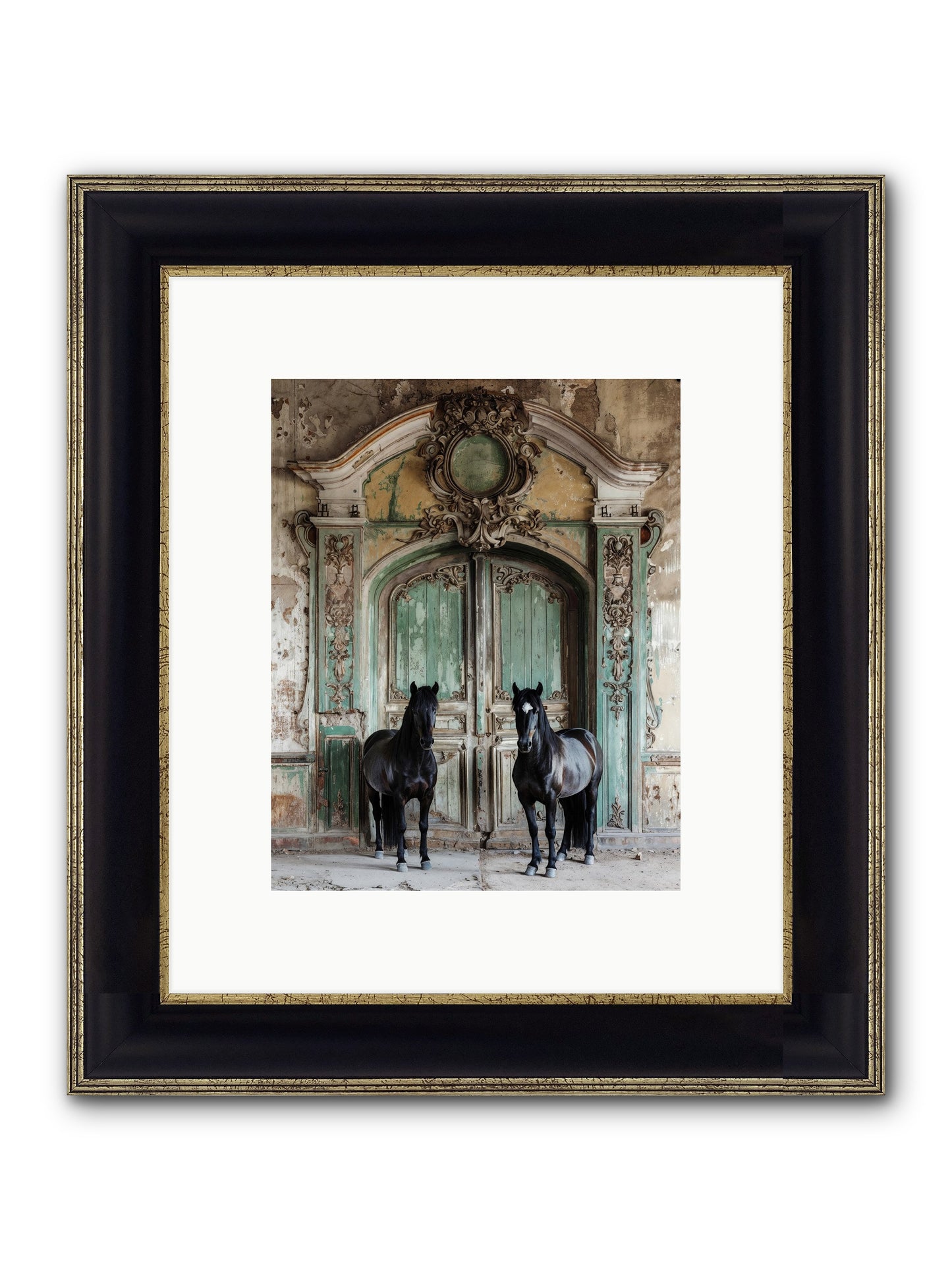 Portico To Midnight Equestria Framed Print - Black & Gold 8x10