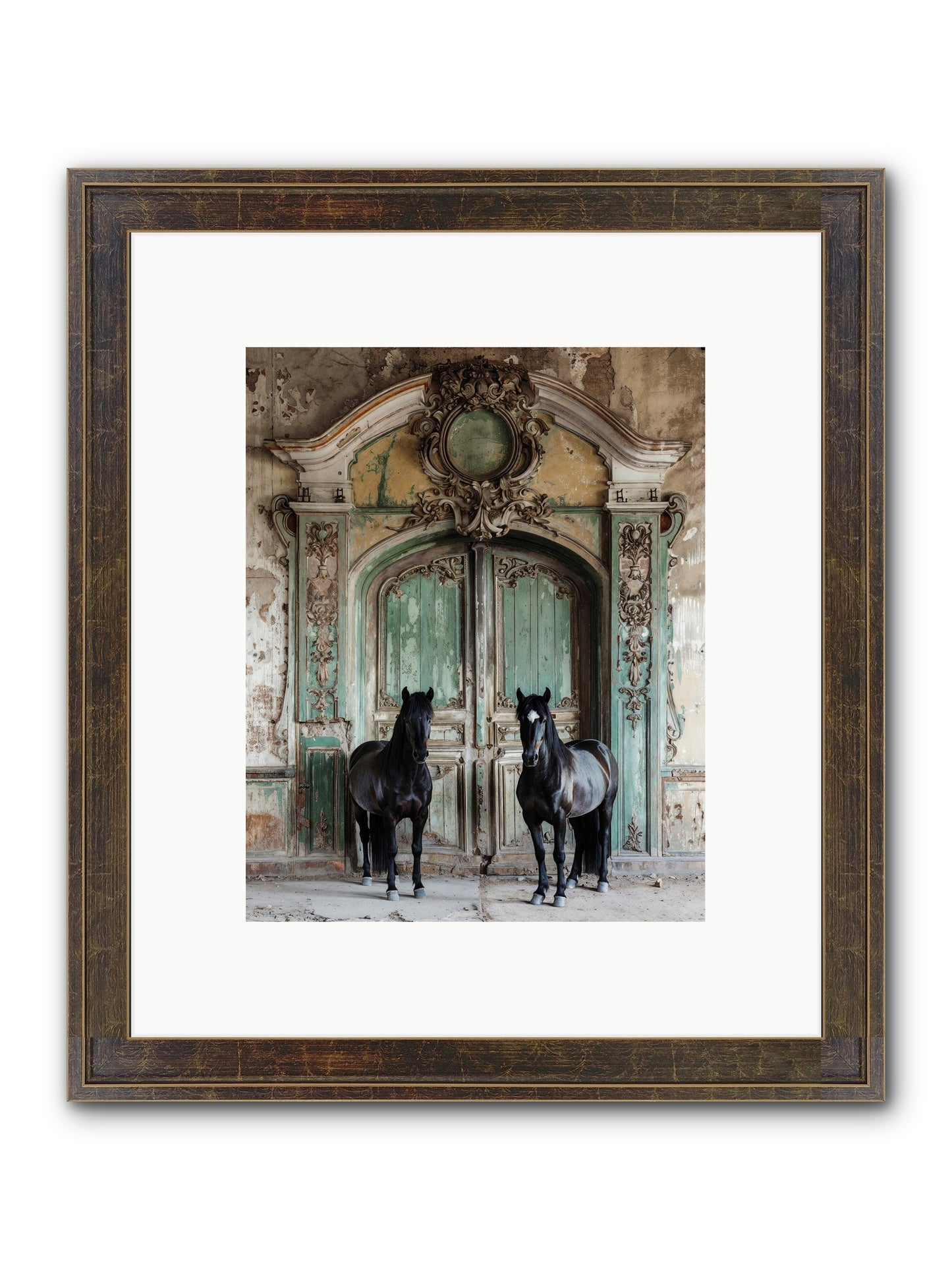 Portico To Midnight Equestria Framed Print - Slimwoods Black/Gold 8x10