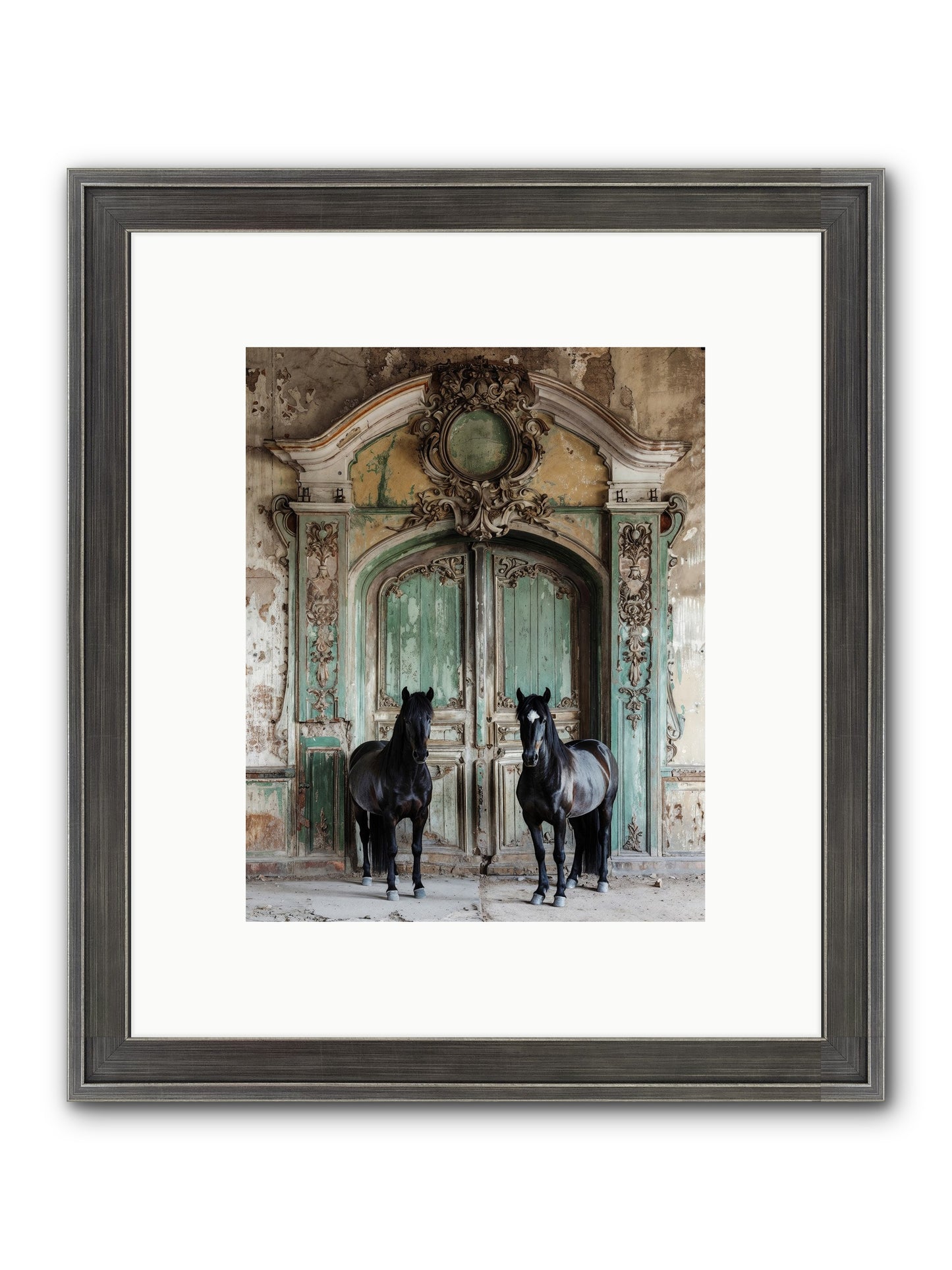 Portico To Midnight Equestria Framed Print - Slimwoods Black/Silver 8x10