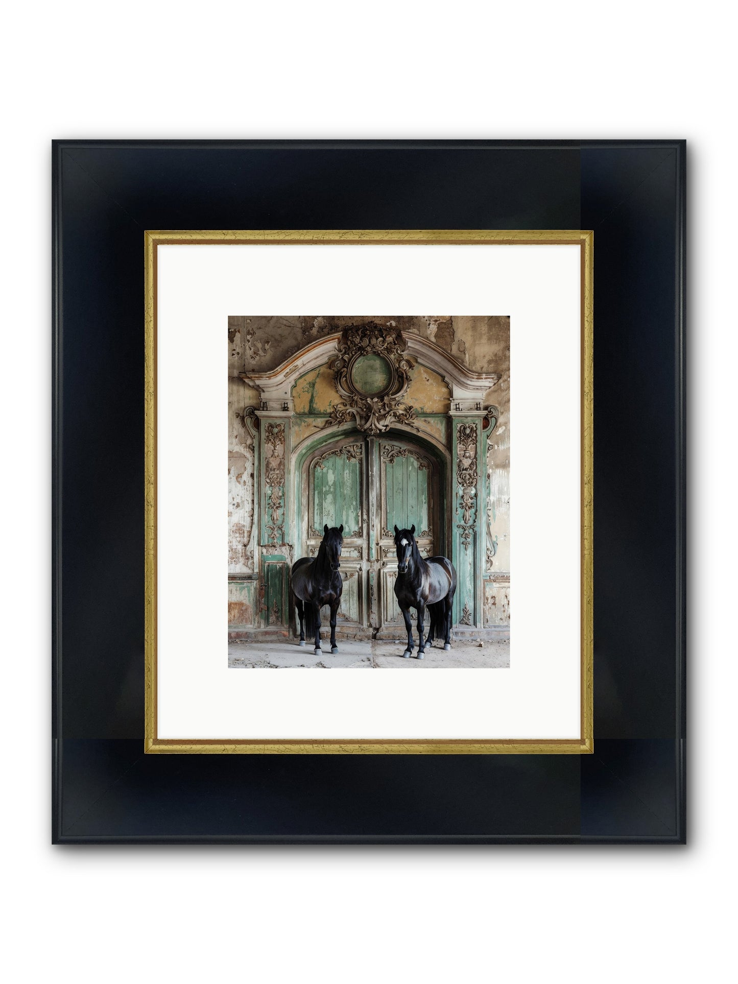 Portico To Midnight Equestria Framed Print - Wide Black w/Gold 8x10