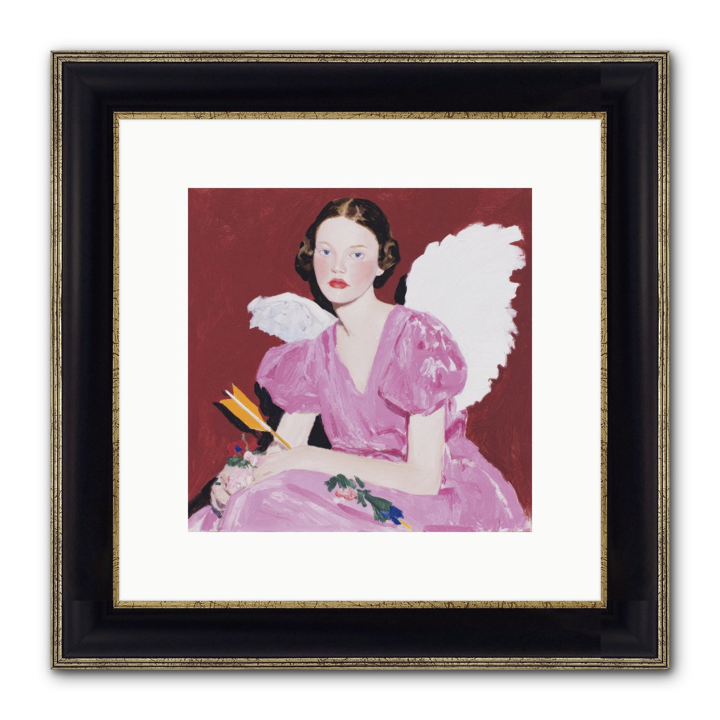 Portrait At The Threshold Of Always Framed Print - Black & Gold 10x10