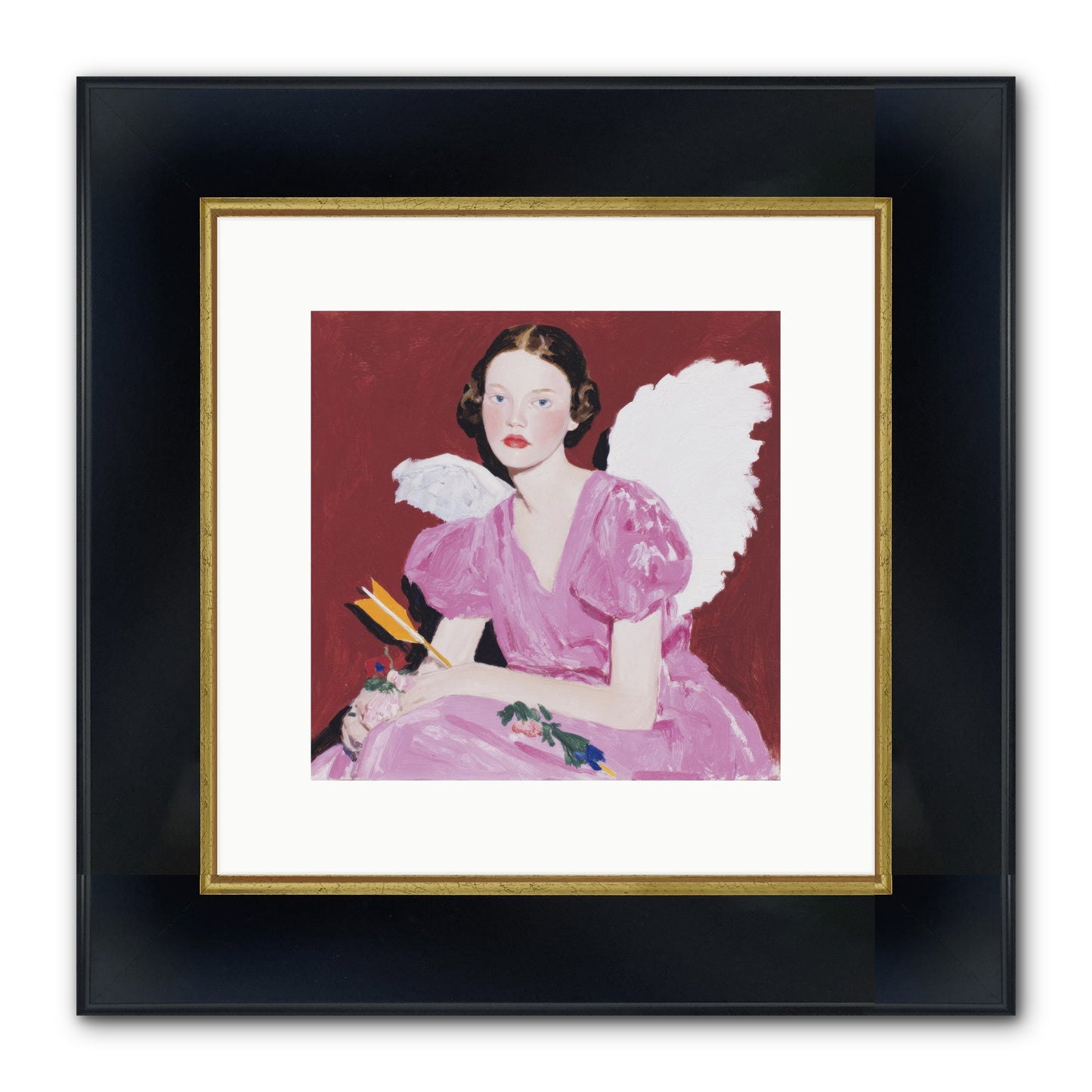 Portrait At The Threshold Of Always Framed Print - Wide Black w/Gold 10x10