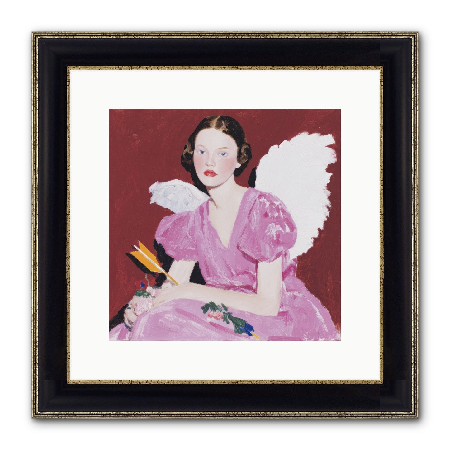 Portrait At The Threshold Of Always Framed Print - Black & Gold 12x12