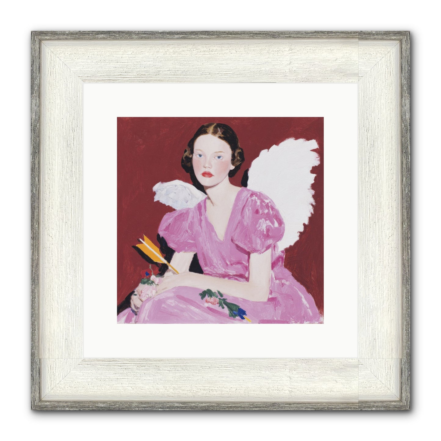 Portrait At The Threshold Of Always Framed Print - Driftwood White 12x12