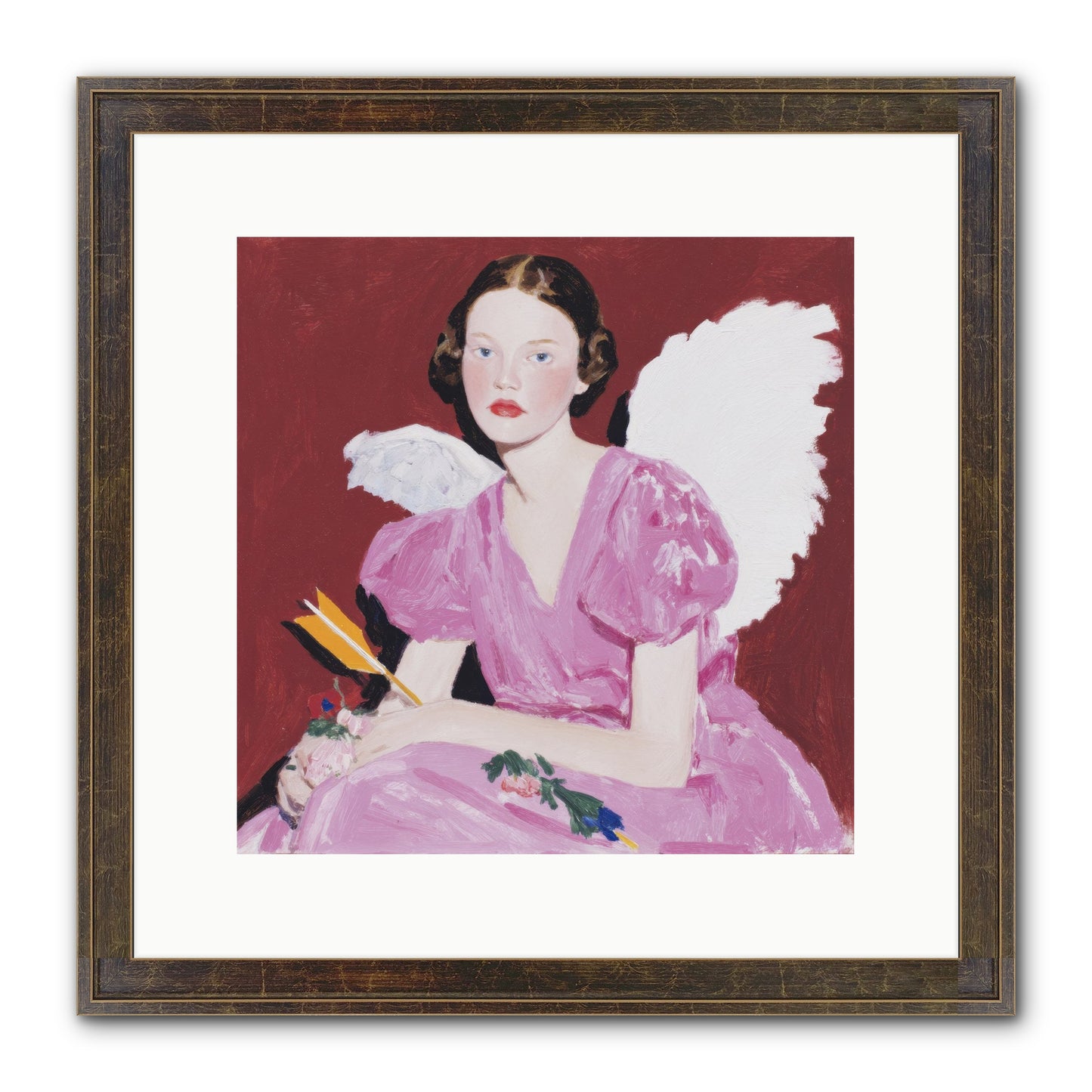 Portrait At The Threshold Of Always Framed Print - Slimwoods Black/Gold 12x12