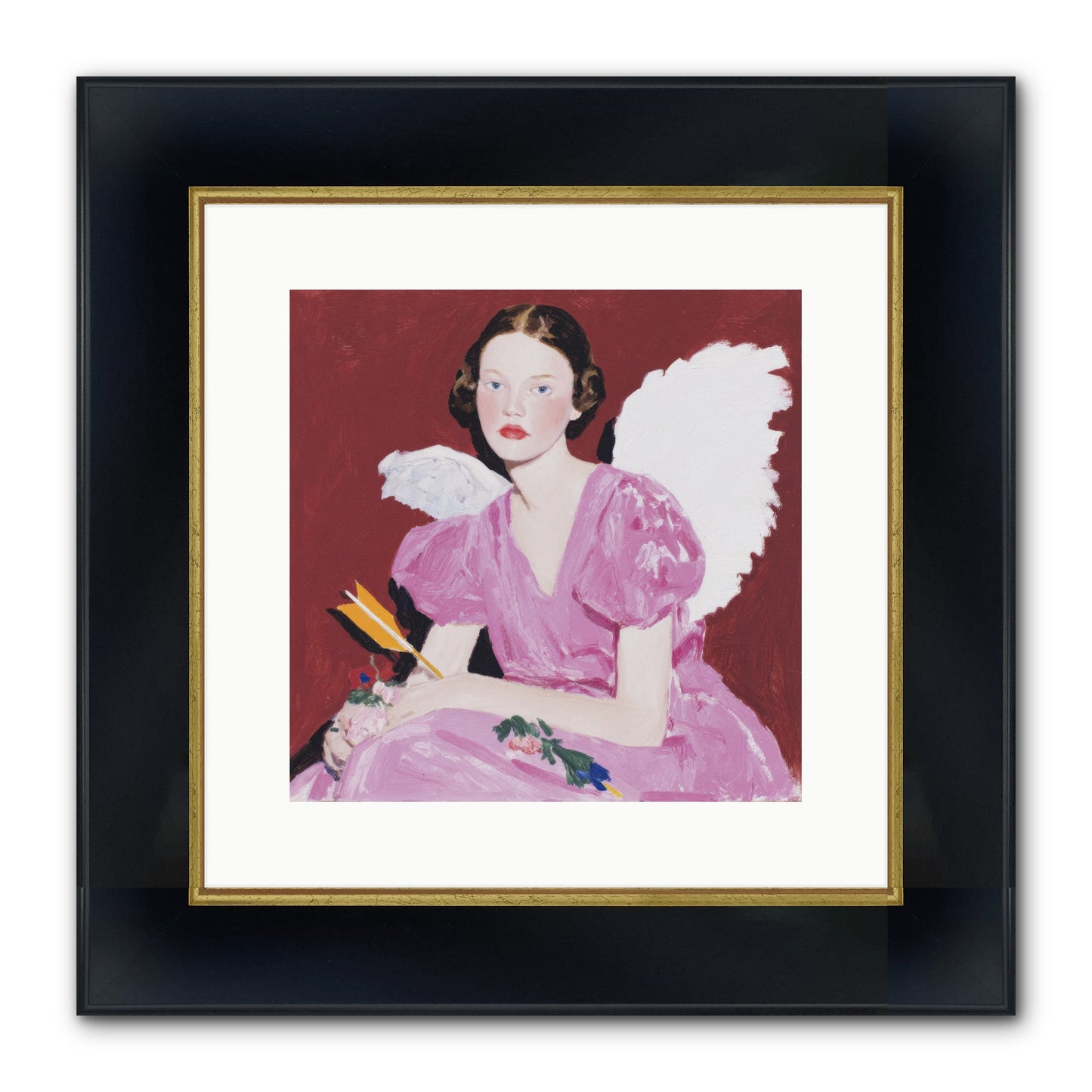 Portrait At The Threshold Of Always Framed Print - Wide Black w/Gold 12x12