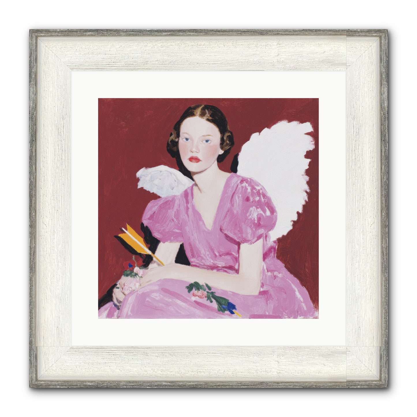 Portrait At The Threshold Of Always Framed Print - Driftwood White 16x16