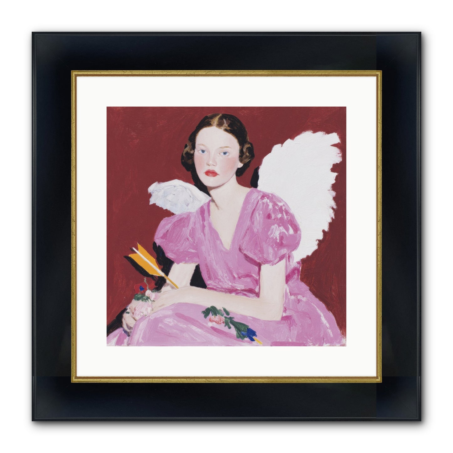Portrait At The Threshold Of Always Framed Print - Wide Black w/Gold 16x16