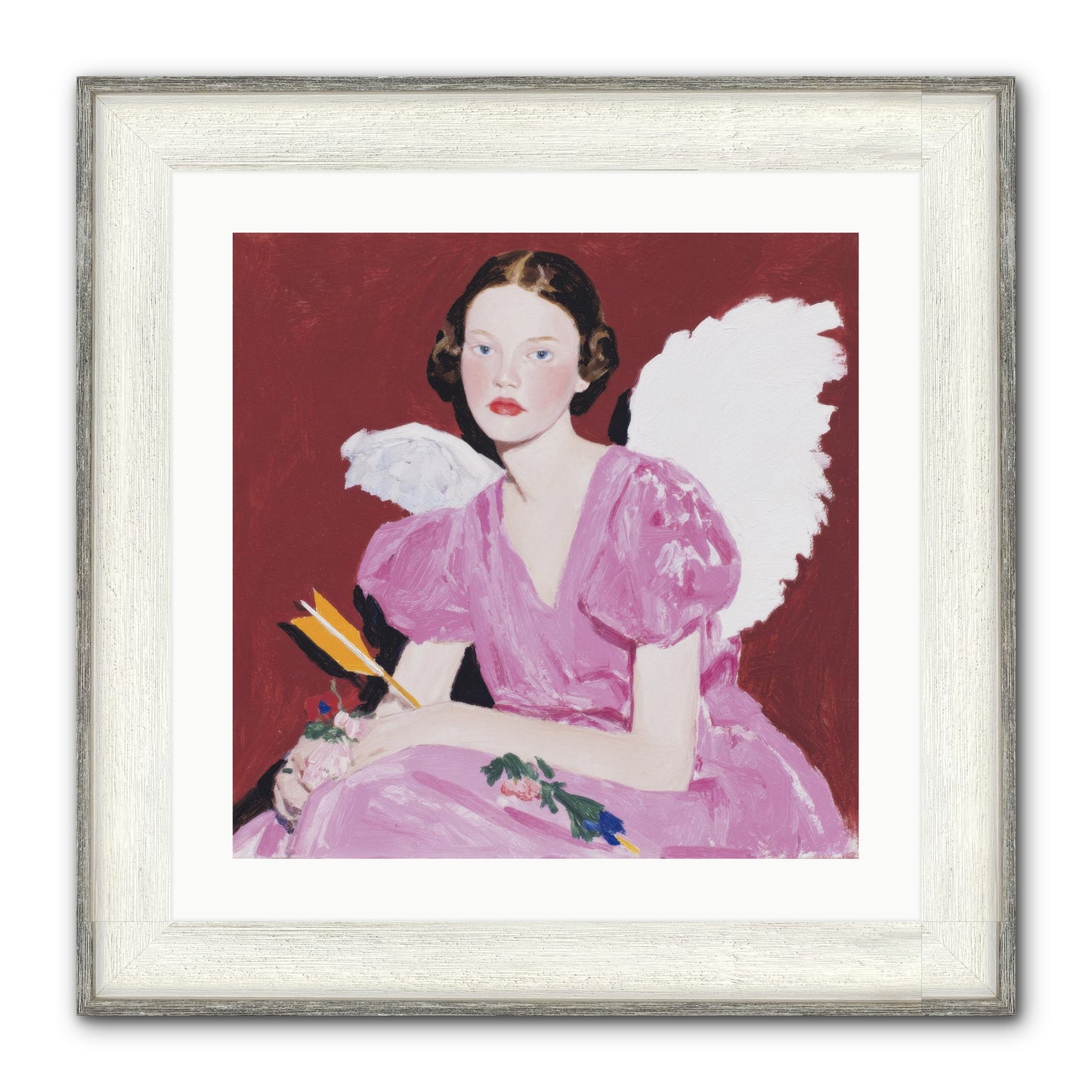 Portrait At The Threshold Of Always Framed Print - Driftwood White 20x20