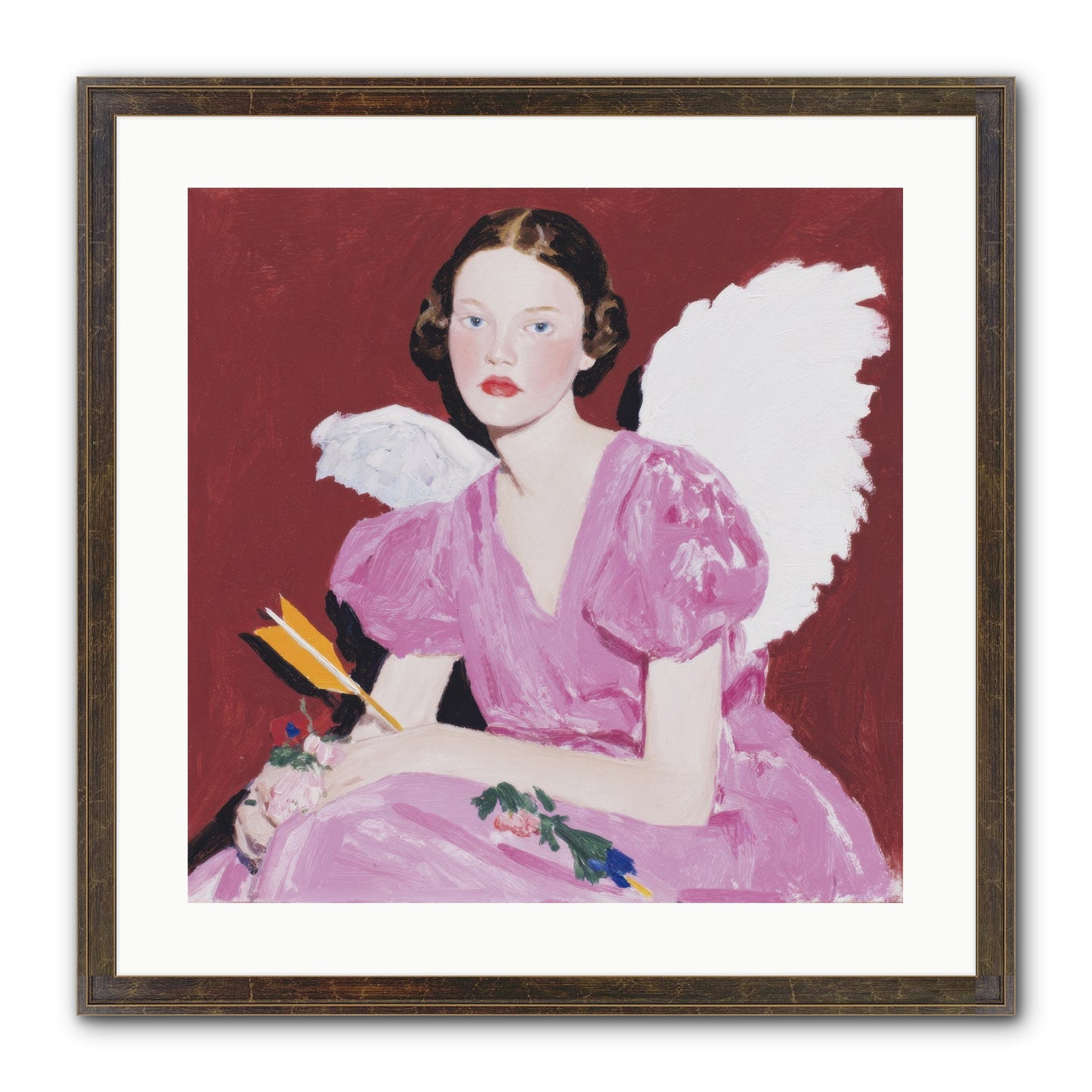 Portrait At The Threshold Of Always Framed Print - Slimwoods Black/Gold 20x20