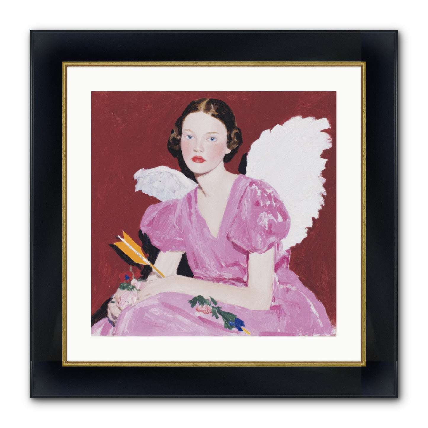 Portrait At The Threshold Of Always Framed Print - Wide Black w/Gold 20x20