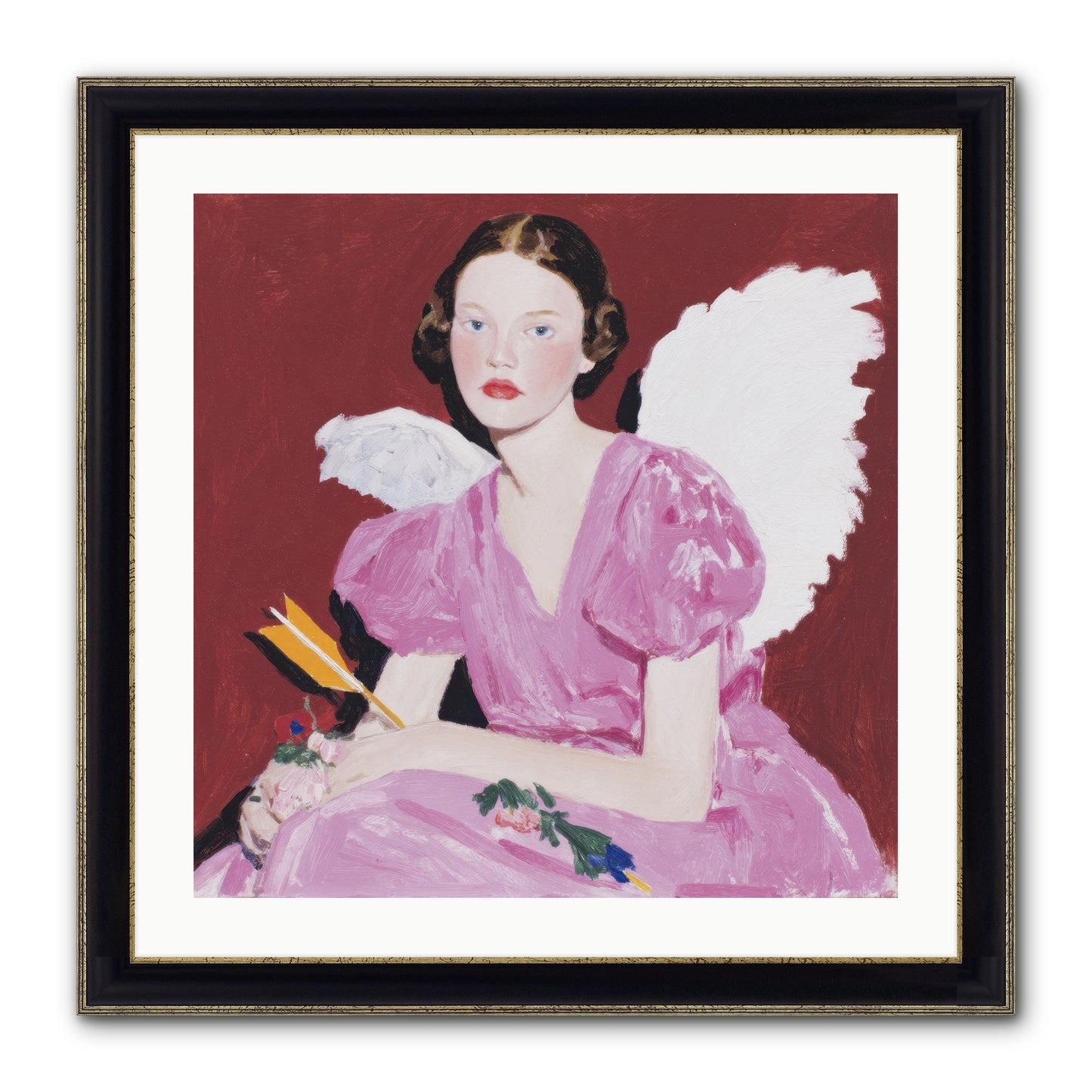 Portrait At The Threshold Of Always Framed Print - Black & Gold 24x24