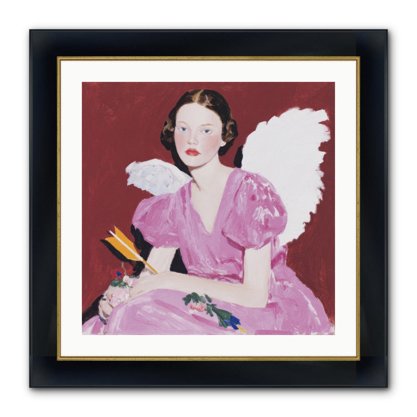 Portrait At The Threshold Of Always Framed Print - Wide Black w/Gold 24x24