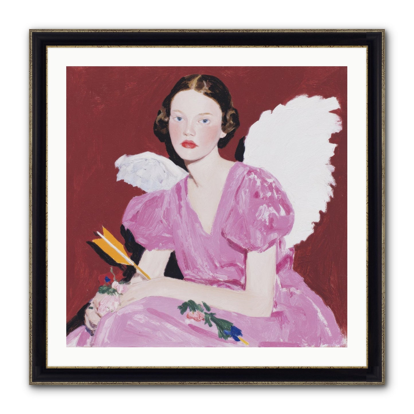 Portrait At The Threshold Of Always Framed Print - Black & Gold 30x30