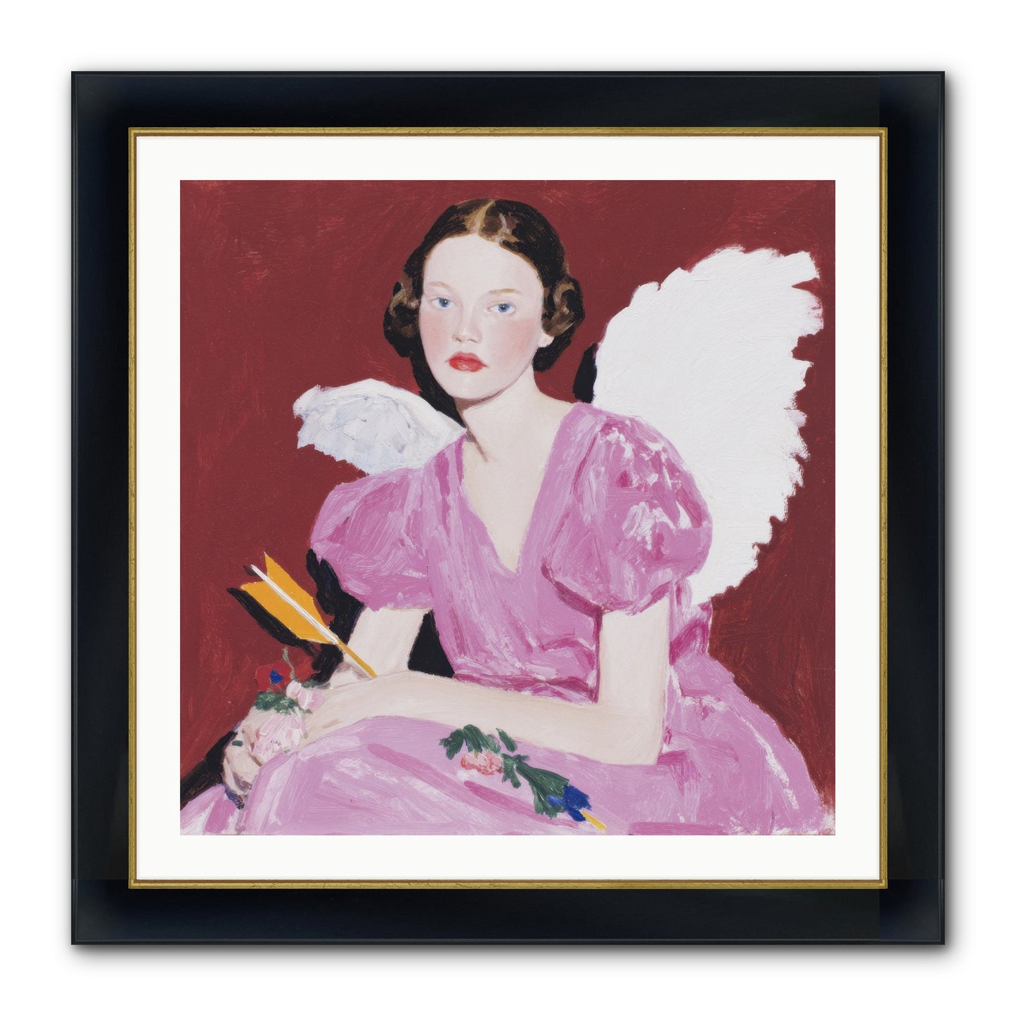 Portrait At The Threshold Of Always Framed Print - Wide Black w/Gold 30x30