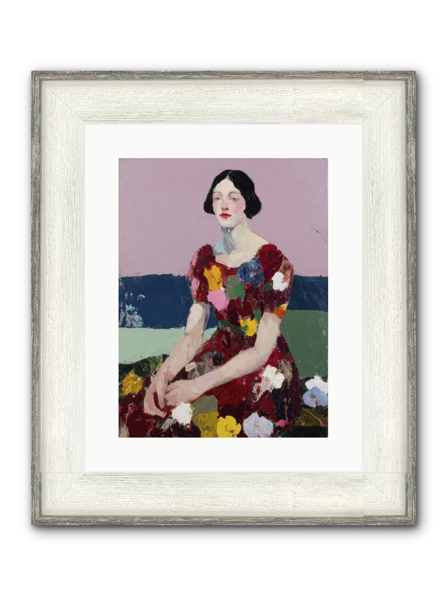 Portrait In Bloom Framed Print - Driftwood White 12x16