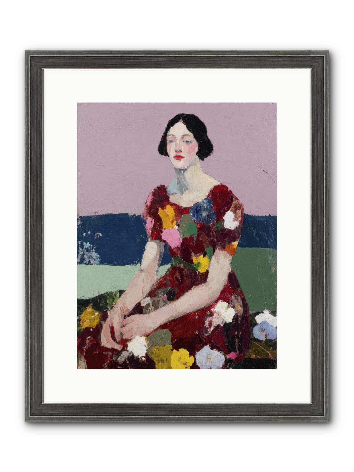 Portrait In Bloom Framed Print - Slimwoods Black/Silver 12x16