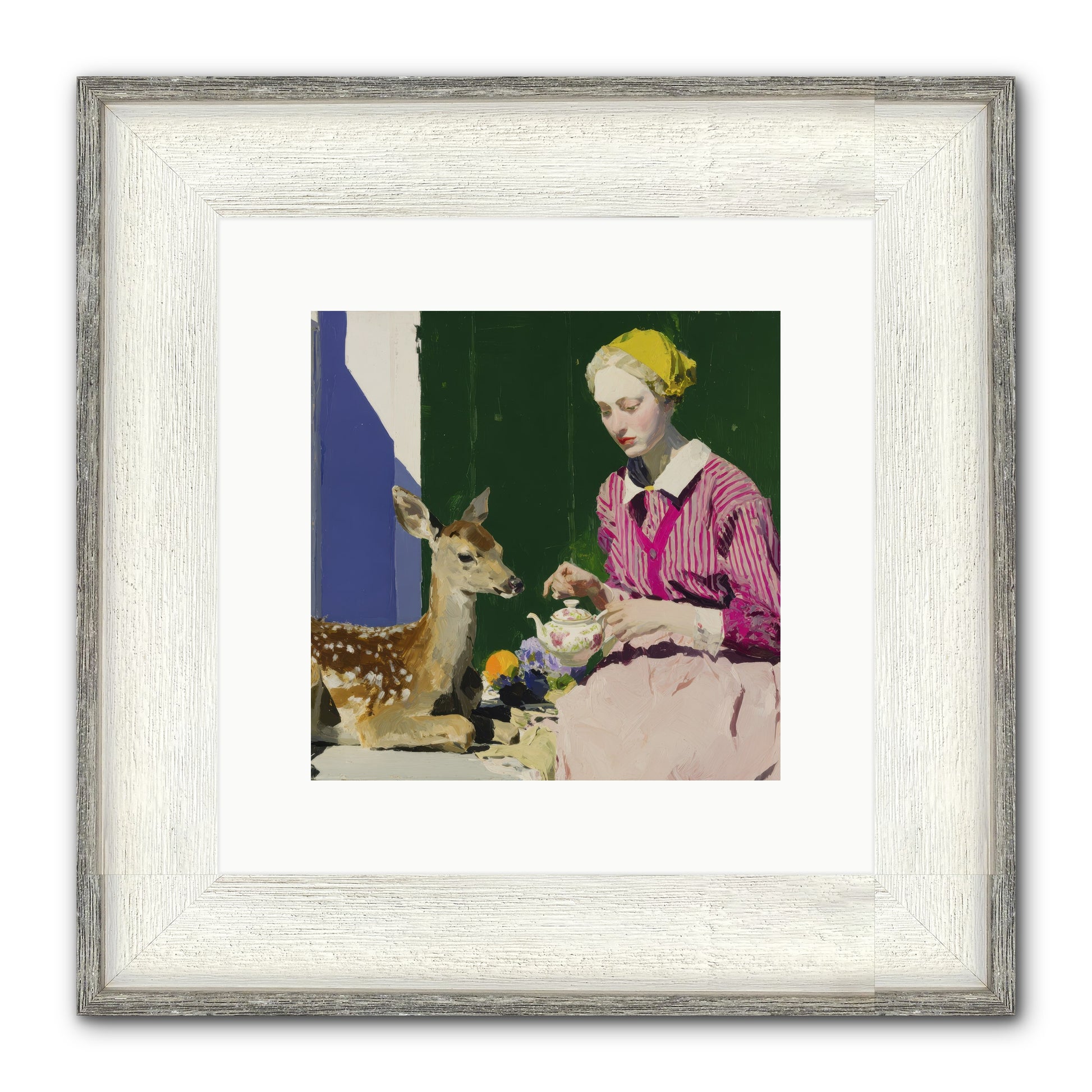 Portrait in Stolen Moments Framed Print - Driftwood White 10x10