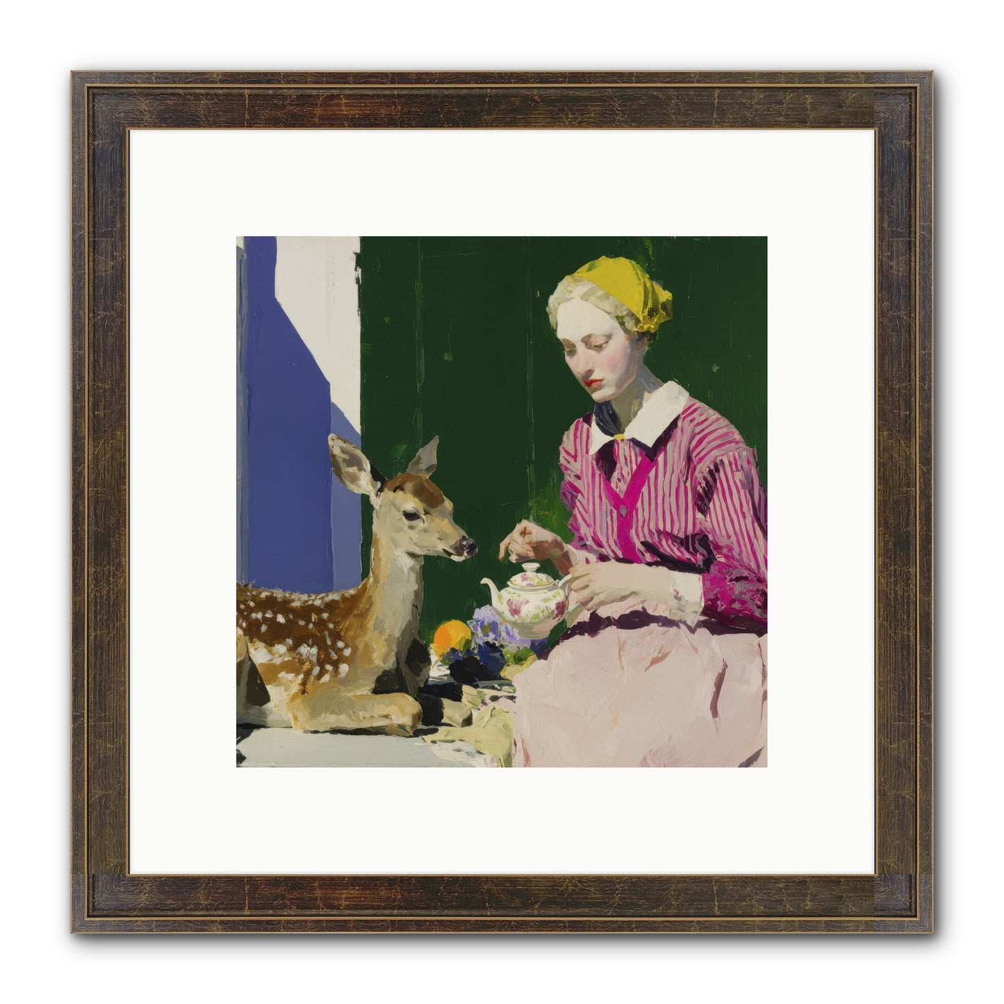 Portrait in Stolen Moments Framed Print - Slimwoods Black/Gold 10x10