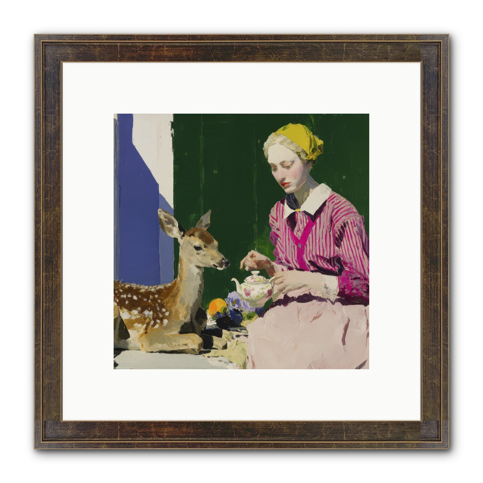 Portrait in Stolen Moments Framed Print - Slimwoods Black/Gold 10x10