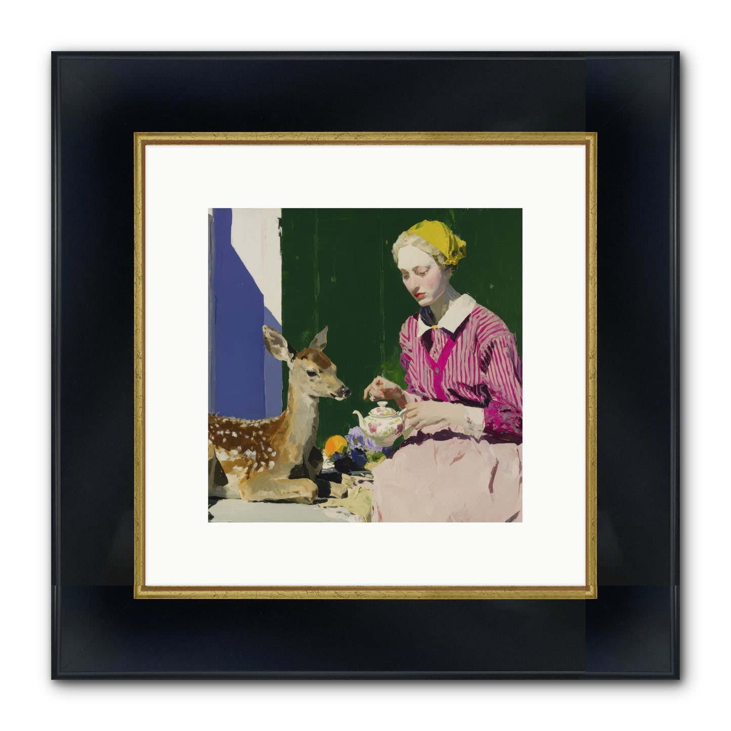 Portrait in Stolen Moments Framed Print - Wide Black w/Gold 10x10