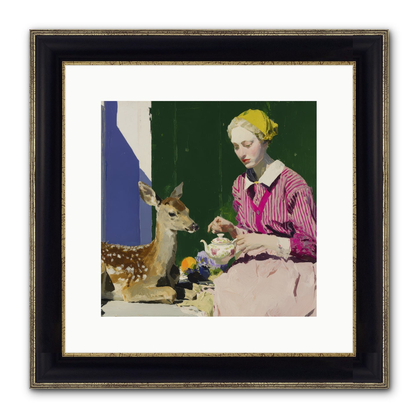Portrait in Stolen Moments Framed Print - Black & Gold 12x12