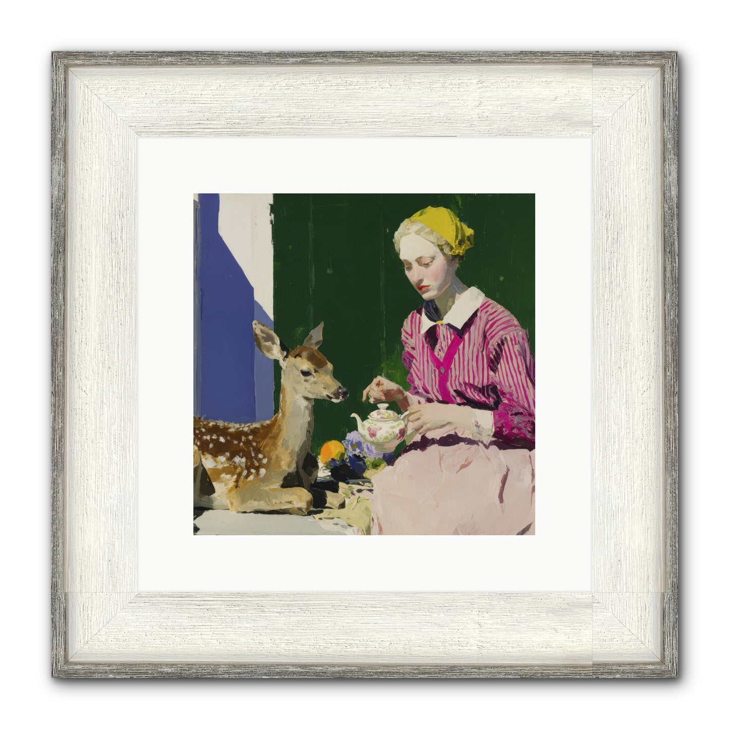 Portrait in Stolen Moments Framed Print - Driftwood White 12x12
